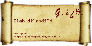 Glab Árpád névjegykártya